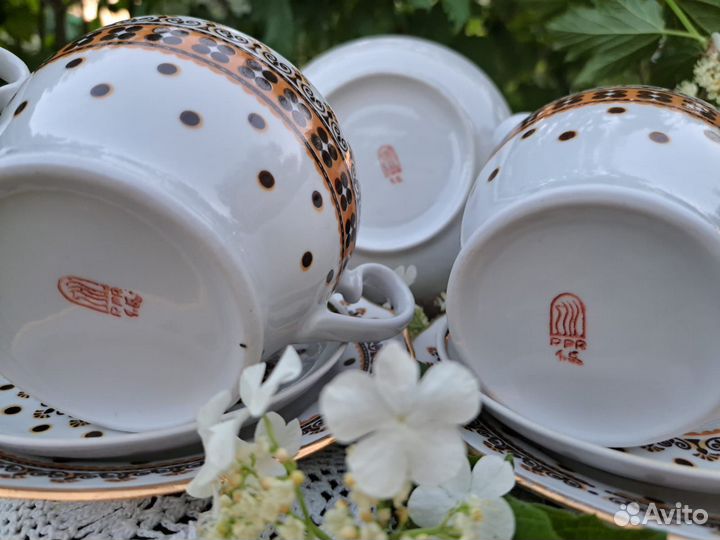 Рижские кофейные трио/сливочник/сахарница