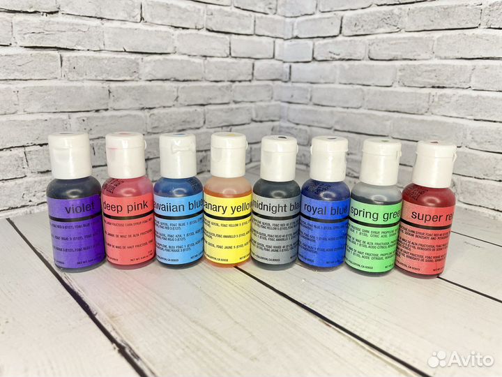 Краски сияющие Airbrush Chefmaster, 8 цветов