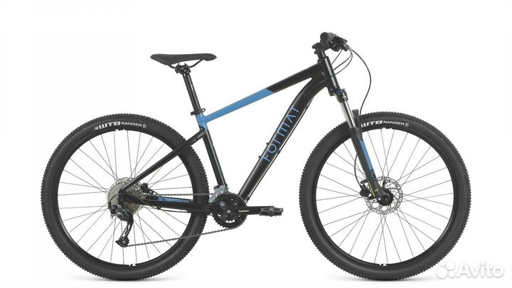 Велосипед 27,5д. format 1412, черный-мат/синий-мат