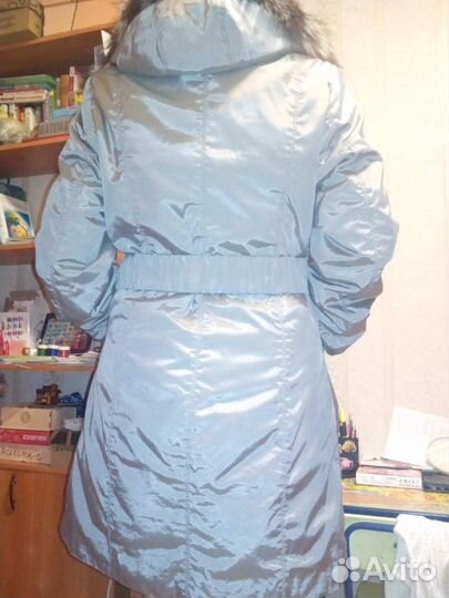 Утеплённое пальто на кроличьем меху