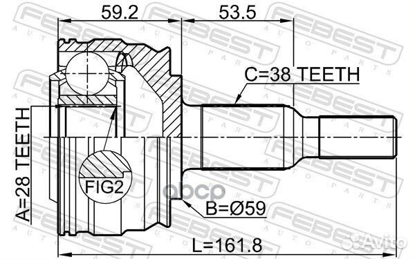 Шрус наружный 2310-tranrr Febest