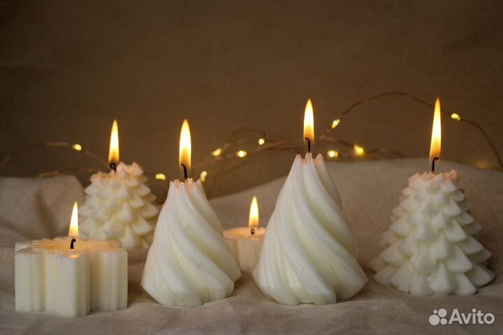 Свечи новогодние ёлка снежинка