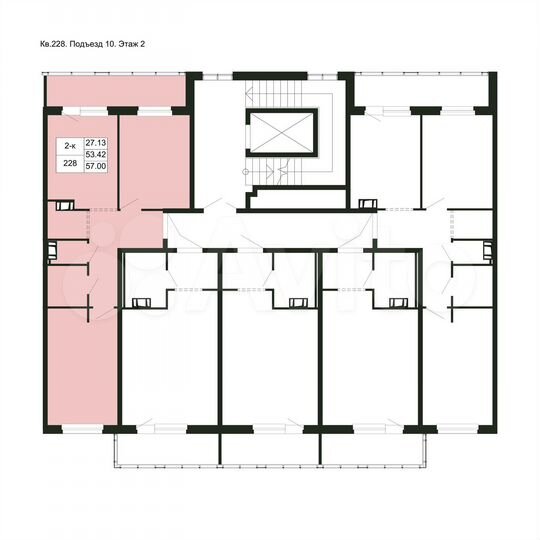 2-к. квартира, 57 м², 2/5 эт.