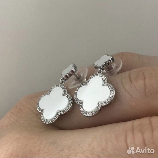 Серьги Van Cleef arpels клевер четырехлистник