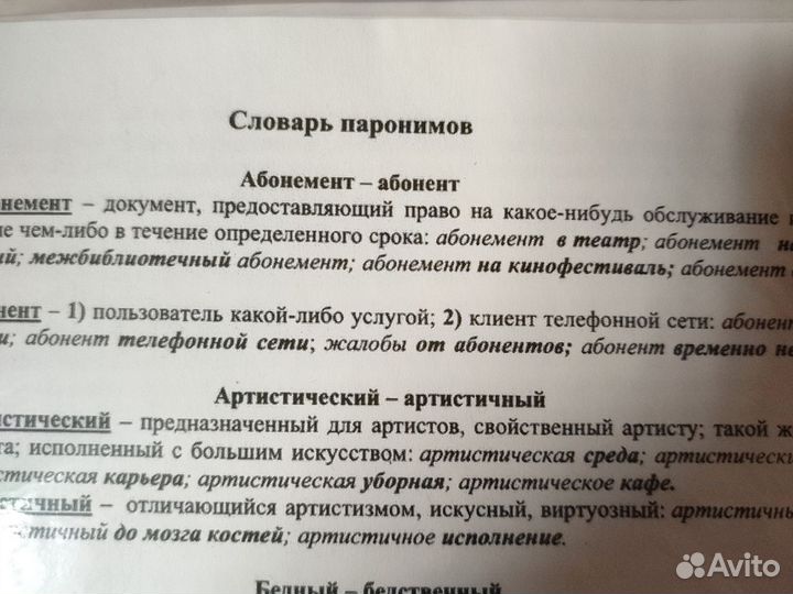 Словарь паронимов