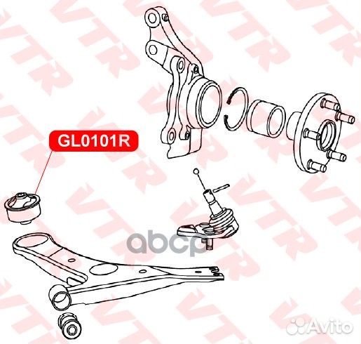 Сайлентблок рычага передней подвески, задний GL