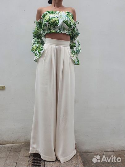 Брюки палаццо черные широкие