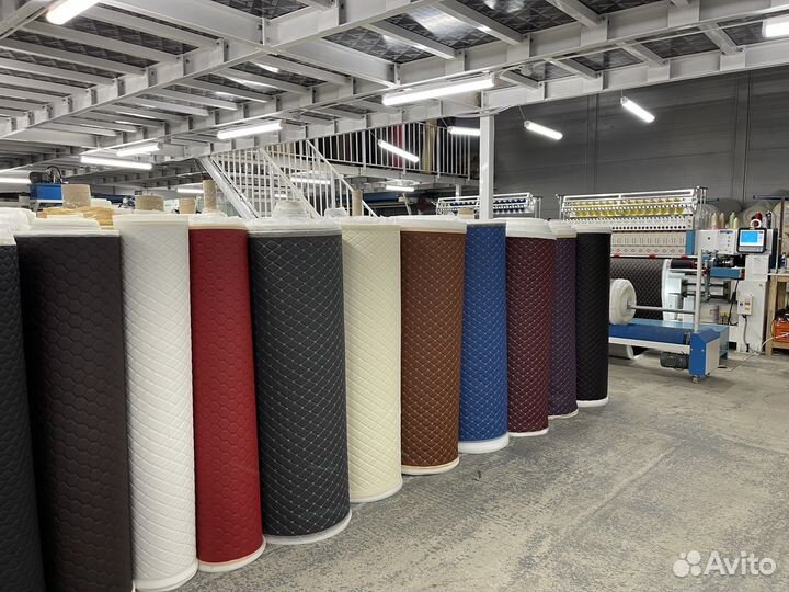 Экокожа стеганная для обтяжки автосалона и мебели