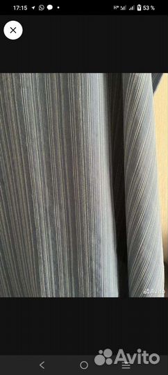 Тюль 2 шт. Синие шторы 3 шт. Длина 260 см