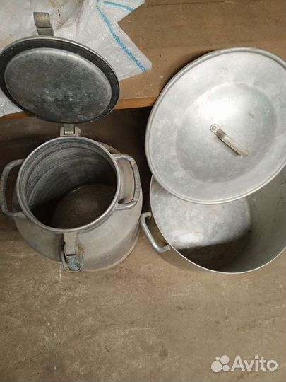 Фляга алюминиевая 40 л, бак кастрюля 30 л