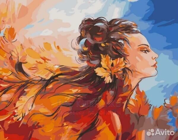 Картина по номерам 40x50 Женщина-осень