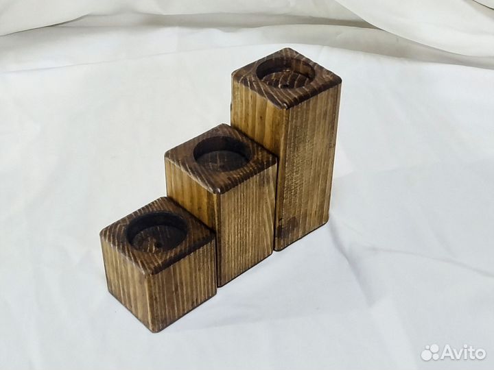 Подсвечники под чайные свечи из дерева