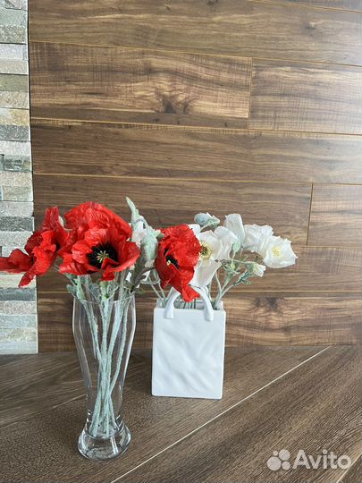 Букет маков из холодного фарфора (ручная работа)