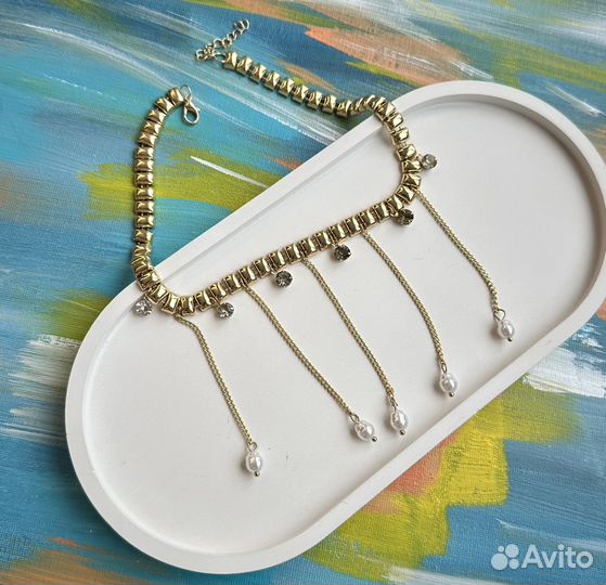 Колье чокер с цепочками