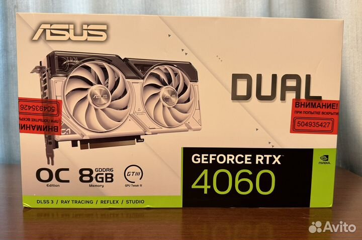 Видеокарта asus GeForce RTX 4060 Dual White 8 GB