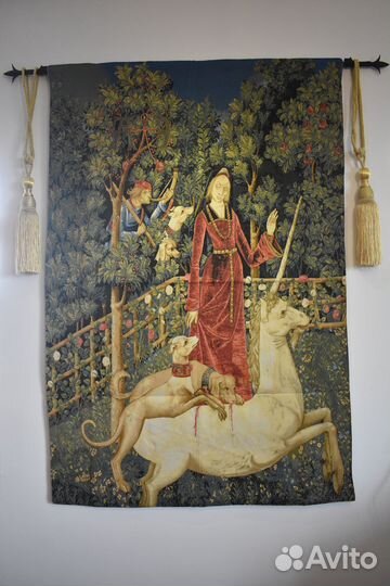 Гобеленовое панно с подкладкой-дама с единорогом