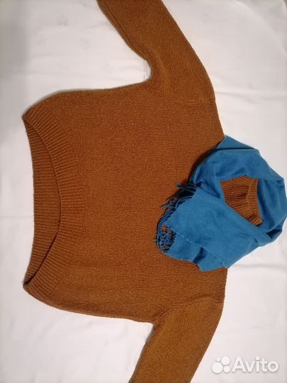 Италия водолазка широкая корица с шерстью