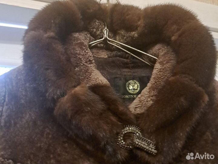 Шуба мутоновая 48 50 с норкой