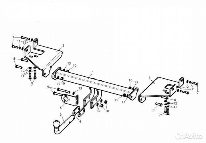 Фаркоп на Kia Sportage/Hyundai Tucson, с 2004 г. в
