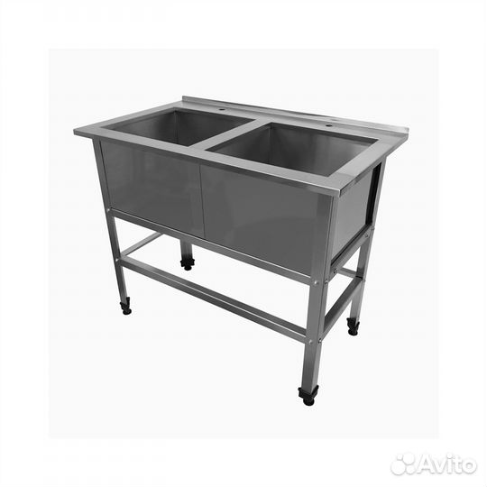 Стол разделочно-производственный С бортом И полкой