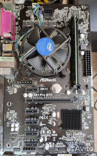 Материнская плата на 6 видеокарт + CPU + озу