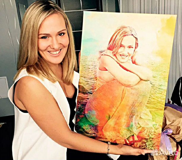 Портрет на холсте c фото