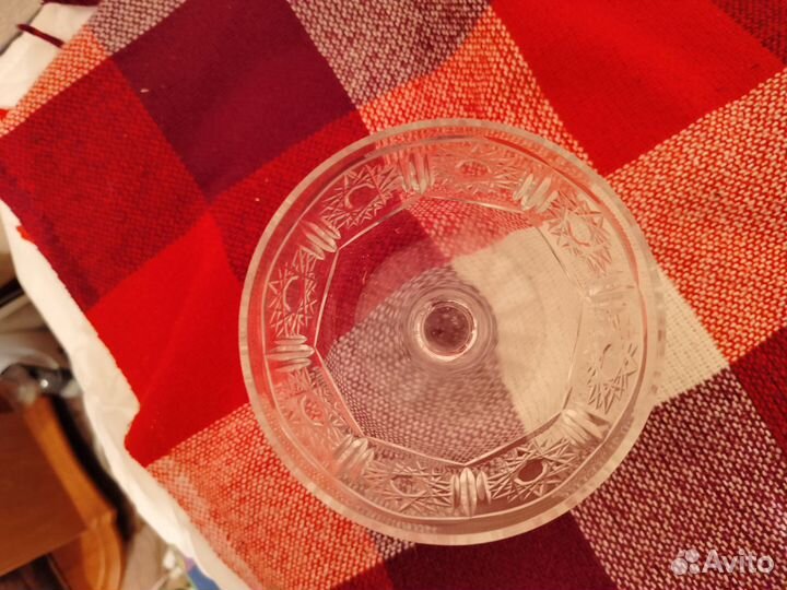 Хрустальная конфетница на ножке СССР