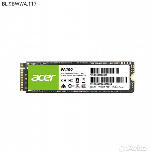 Диск SSD Acer FA100 M.2 2280 128GB PCIe NVMe 3.0 x