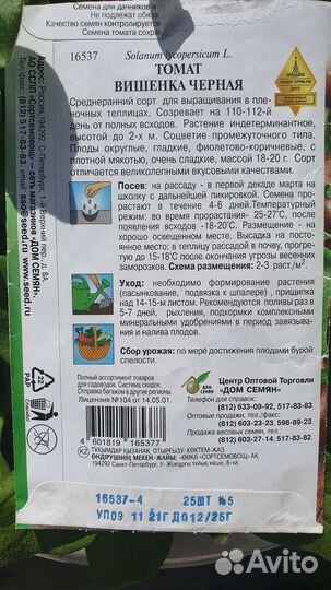 Рассада томатов черри (черная -фиолетовая)