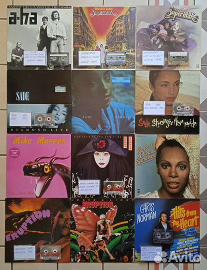 Аудиокассеты с записями с фирменных пластинок