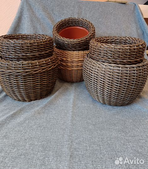 Корзины, кашпо из ротанга