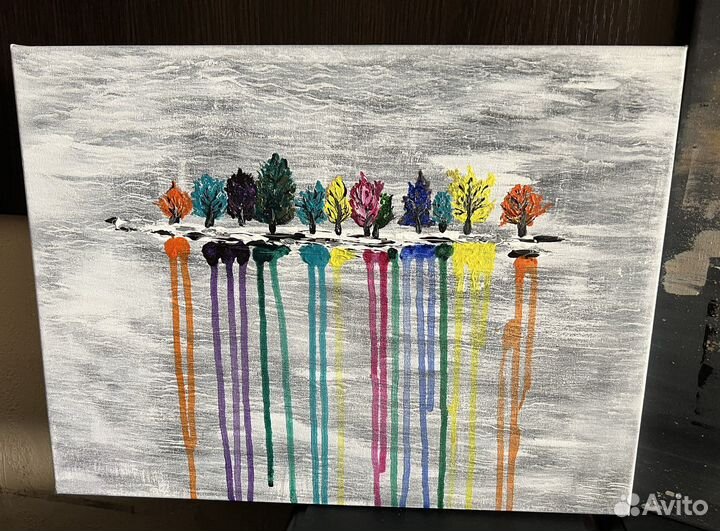 Картина акрилом на холсте 30 на 40см