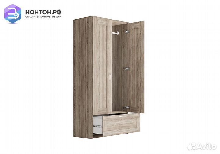 Шкаф двухстворчатый Сириус дуб сонома с одним ящик