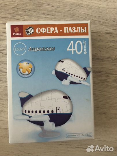 3D пазл аэроплан 40 элементов