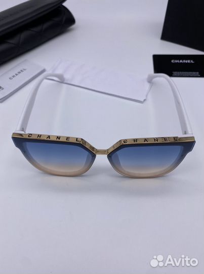 Очки женские белые голубые chane*l