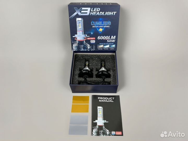 Лампы HB4 (9006) LED 6000 LM X3