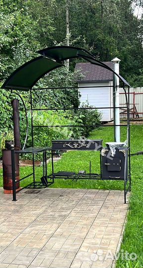 Мангал с печью под казан