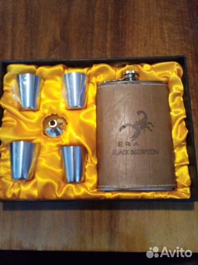 Фляжка, рюмки (набор) Era black scorpion