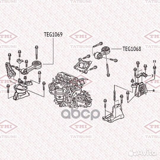 Опора двигателя honda Civic/Stream 05- TEG1069