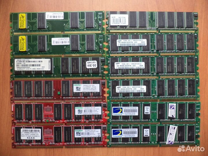 DDR2 512MB/1GB, DDR 256MB/512MB и др