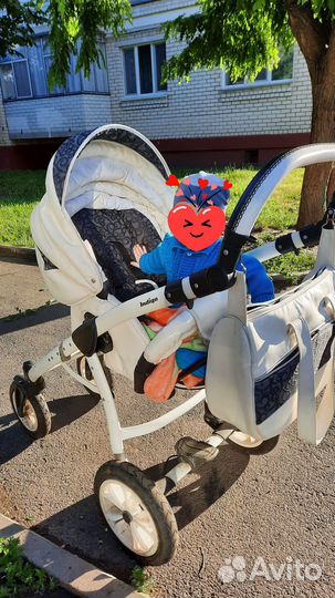 Коляска 2 в 1 indigo эко кожа