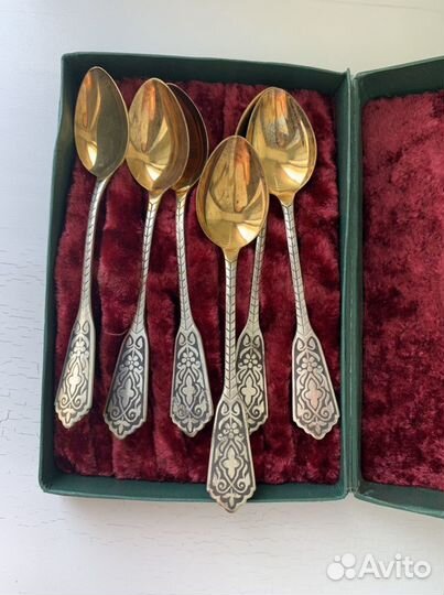 Набор чайных ложек, новые, серебро 825 проба, СССР