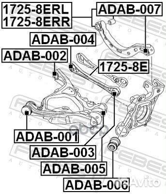 Тяга задн поперечн правая audi A4 01-08 1725-8E