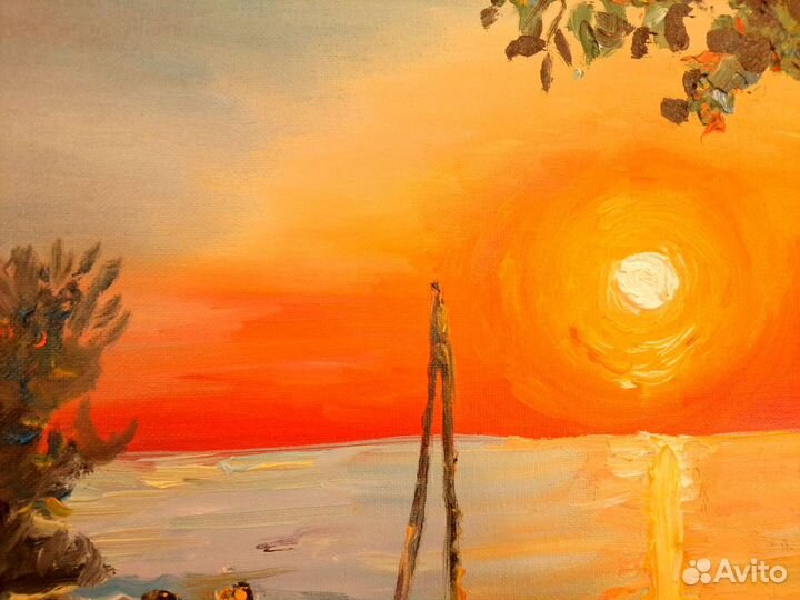 Картина на холсте 90 на 40 маслом