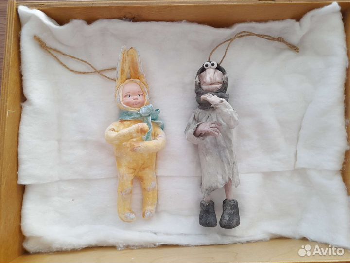 Ватные елочные игрушки