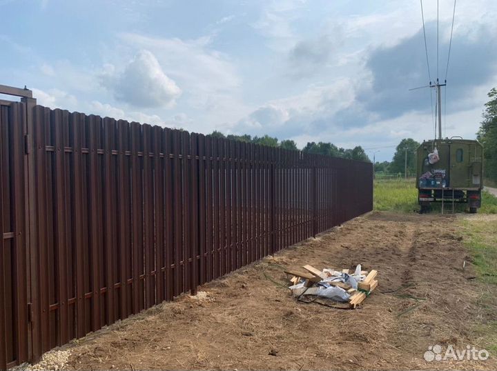 Заборы из профнастила / установка ворот / забор
