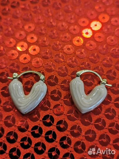 Серьги сердечки