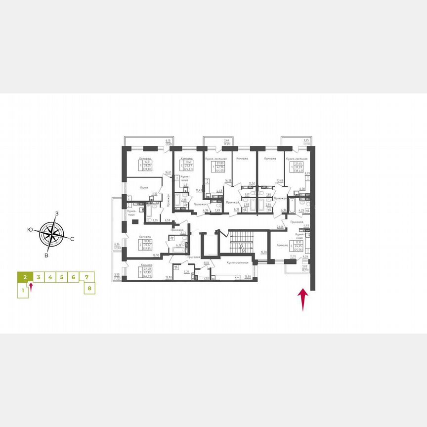 1-к. квартира, 43,8 м², 5/5 эт.