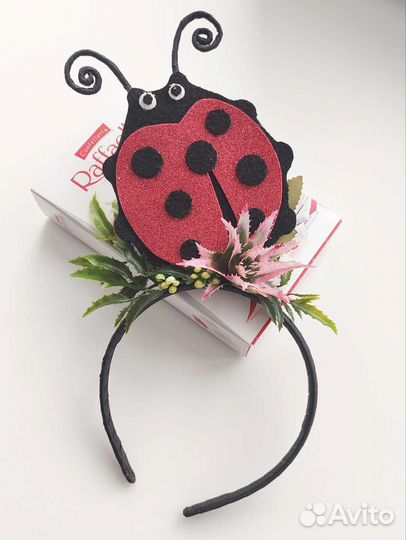 Ободок Божья коровка. Карнавальный костюм