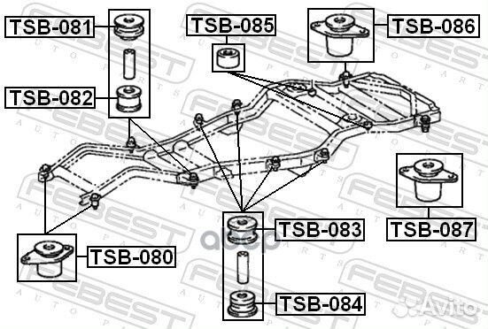 Подушка подрамника toyota land cruiser 80 FZJ80